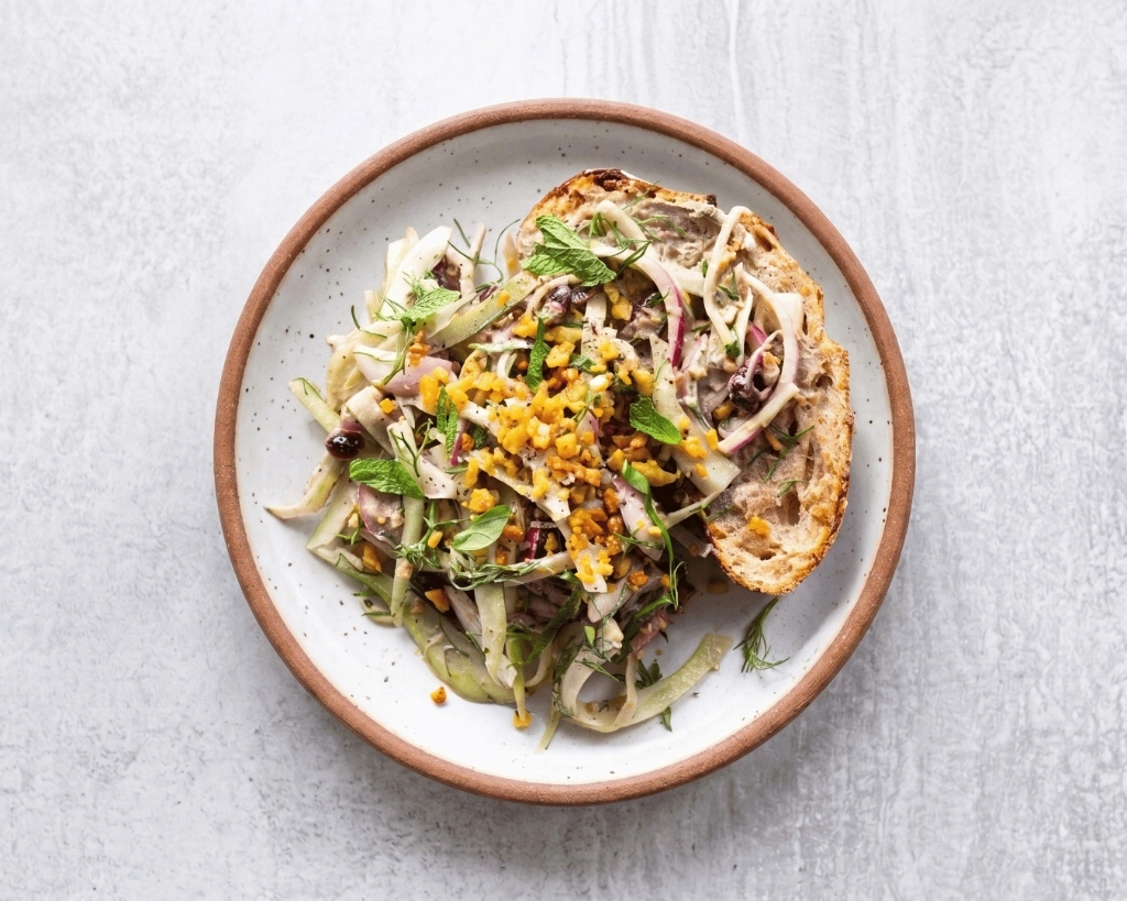 Sea Moss Fennel Salad with Tempeh & Walnut Dressing — Isle of Moss Recipe